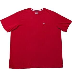 Tommy Bahama Red Short Sleeve Pocket Tee 100% Cotton Relaxed Fit Size 3XT